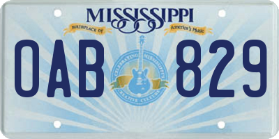 MS license plate OAB829