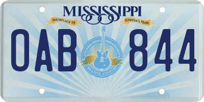 MS license plate OAB844