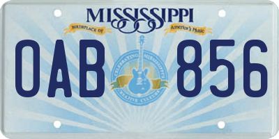 MS license plate OAB856