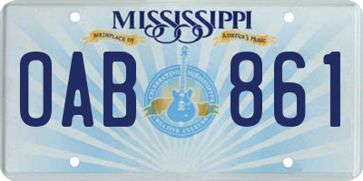 MS license plate OAB861