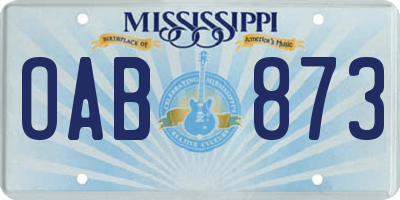 MS license plate OAB873