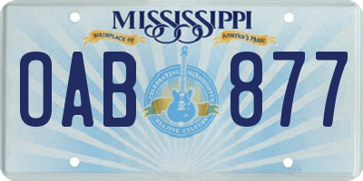 MS license plate OAB877