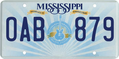MS license plate OAB879