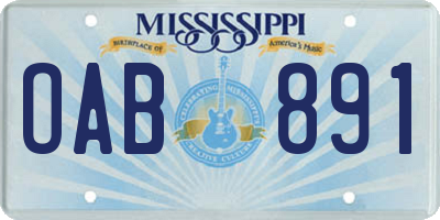 MS license plate OAB891