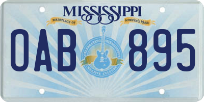 MS license plate OAB895