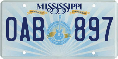 MS license plate OAB897