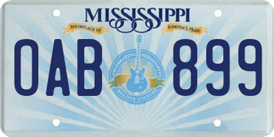 MS license plate OAB899