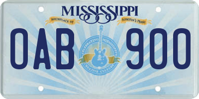 MS license plate OAB900