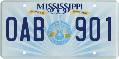 MS license plate OAB901
