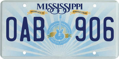 MS license plate OAB906