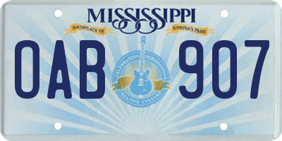 MS license plate OAB907
