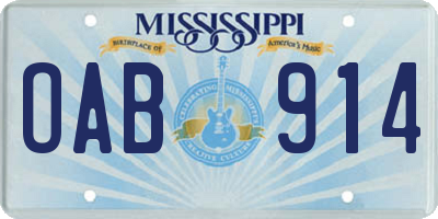 MS license plate OAB914