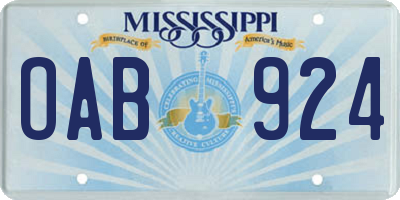 MS license plate OAB924