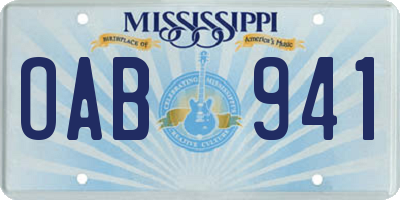 MS license plate OAB941
