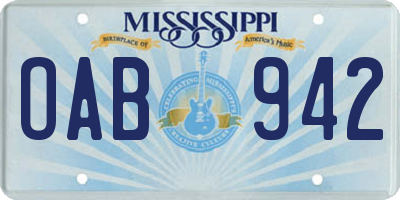 MS license plate OAB942