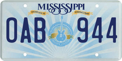 MS license plate OAB944