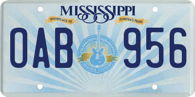 MS license plate OAB956