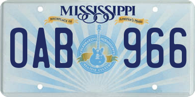 MS license plate OAB966