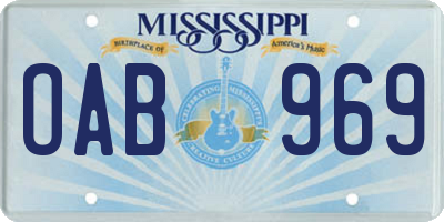 MS license plate OAB969