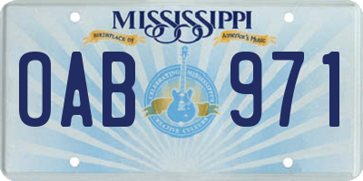 MS license plate OAB971