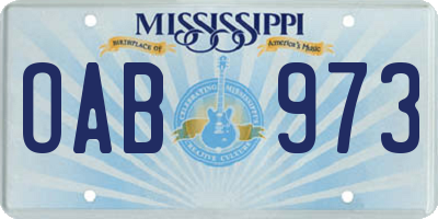 MS license plate OAB973