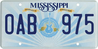 MS license plate OAB975