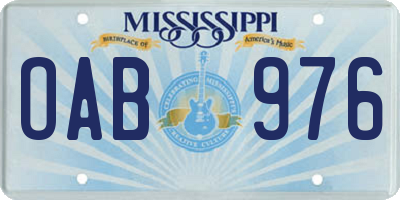 MS license plate OAB976