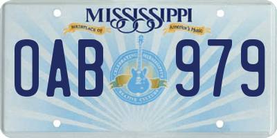 MS license plate OAB979