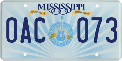 MS license plate OAC073