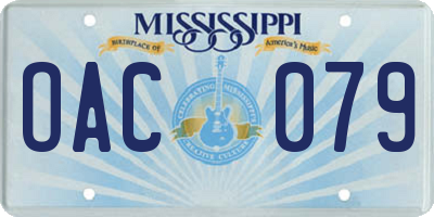 MS license plate OAC079