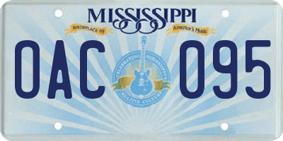 MS license plate OAC095
