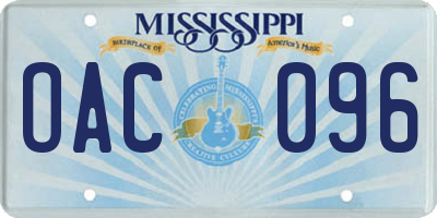 MS license plate OAC096