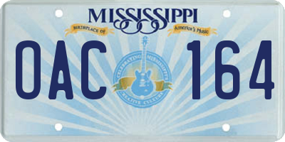 MS license plate OAC164