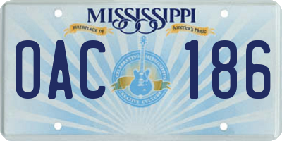 MS license plate OAC186