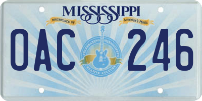 MS license plate OAC246