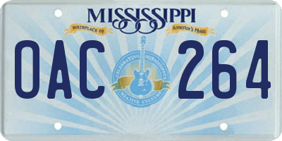 MS license plate OAC264