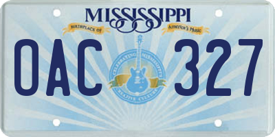 MS license plate OAC327