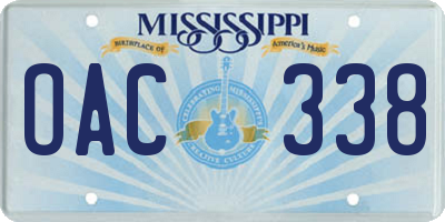 MS license plate OAC338