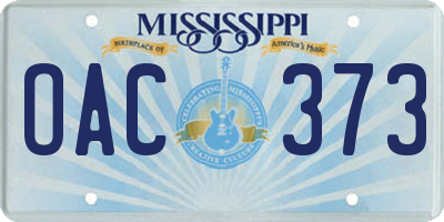 MS license plate OAC373