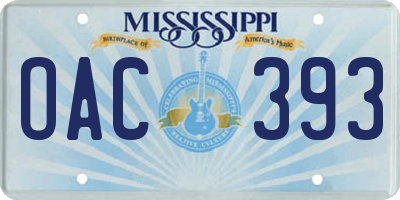 MS license plate OAC393
