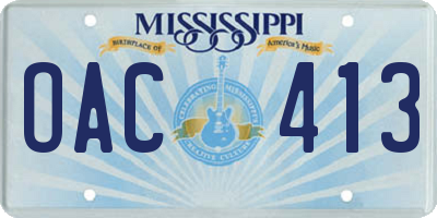MS license plate OAC413