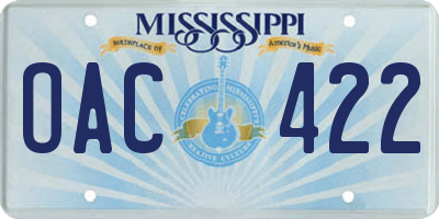 MS license plate OAC422