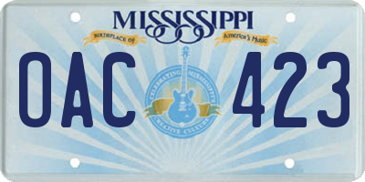 MS license plate OAC423