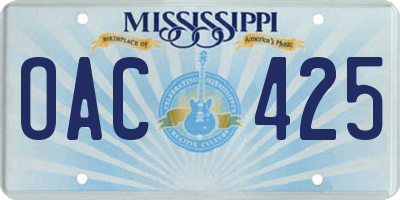 MS license plate OAC425