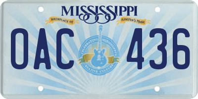 MS license plate OAC436