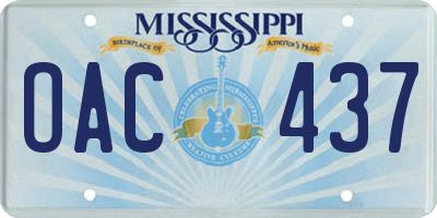 MS license plate OAC437