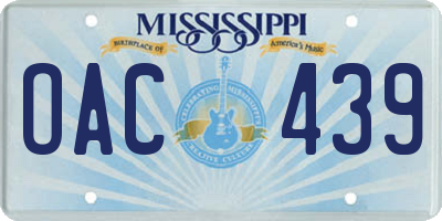 MS license plate OAC439