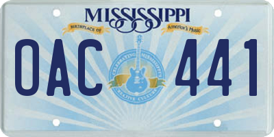 MS license plate OAC441