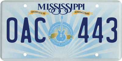 MS license plate OAC443