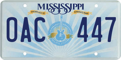 MS license plate OAC447